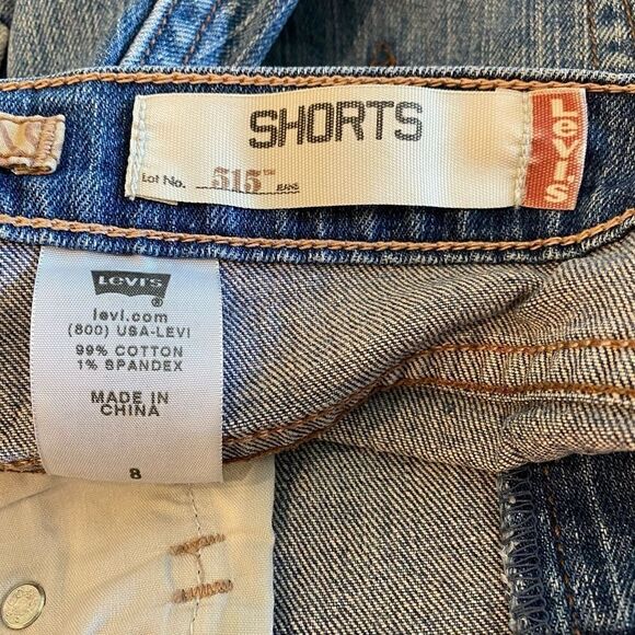 Levi’s 8 515 Blue Denim Lightwash Stretch Jean Shorts - Picture 3 of 5